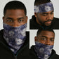 African Leopard Floral Pattern Neck Gaiter Nile Indigo