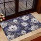 African Leopard Floral Pattern Rubber Doormat Nile Indigo