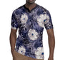 African Leopard Floral Pattern Rugby Jersey Nile Indigo