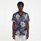 African Leopard Floral Pattern Scrub Top Nile Indigo