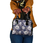 African Leopard Floral Pattern Shoulder Handbag Nile Indigo