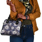 African Leopard Floral Pattern Shoulder Handbag Nile Indigo