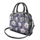 African Leopard Floral Pattern Shoulder Handbag Nile Indigo
