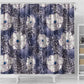 African Leopard Floral Pattern Shower Curtain Nile Indigo