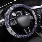 African Leopard Floral Pattern Steering Wheel Cover Nile Indigo