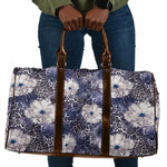 African Leopard Floral Pattern Travel Bag Nile Indigo