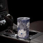 African Leopard Floral Pattern Tumbler Cup Nile Indigo