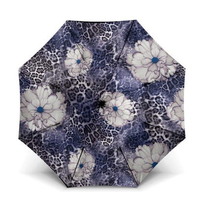African Leopard Floral Pattern Umbrella Nile Indigo