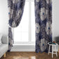 African Leopard Floral Pattern Window Curtain Nile Indigo