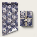 African Leopard Floral Pattern Wrapping Paper Nile Indigo