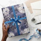 African Leopard Floral Pattern Wrapping Paper Nile Indigo