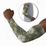 African Leopard Floral Pattern Arm Sleeves Safari Moss