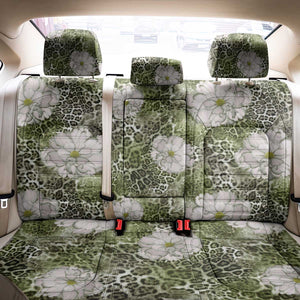 African Leopard Floral Pattern Back Car Seat Cover Safari Moss