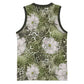 African Leopard Floral Pattern Basketball Jersey Safari Moss