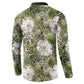 African Leopard Floral Pattern Button Sweatshirt Safari Moss