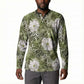 African Leopard Floral Pattern Button Sweatshirt Safari Moss