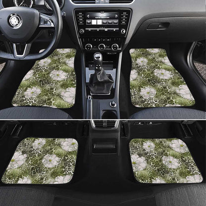 African Leopard Floral Pattern Car Mats Safari Moss