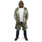 African Leopard Floral Pattern Cloak Safari Moss