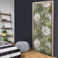 African Leopard Floral Pattern Door Cover Safari Moss