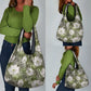 African Leopard Floral Pattern Grocery Bag Safari Moss