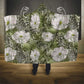 African Leopard Floral Pattern Hooded Blanket Safari Moss
