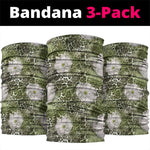 African Leopard Floral Pattern Neck Gaiter Safari Moss