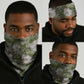 African Leopard Floral Pattern Neck Gaiter Safari Moss