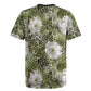 African Leopard Floral Pattern Rugby Jersey Safari Moss