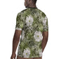 African Leopard Floral Pattern Rugby Jersey Safari Moss