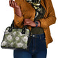 African Leopard Floral Pattern Shoulder Handbag Safari Moss