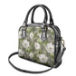 African Leopard Floral Pattern Shoulder Handbag Safari Moss