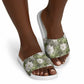 African Leopard Floral Pattern Slide Sandals Safari Moss