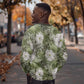 African Leopard Floral Pattern Sweatshirt Safari Moss