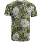 African Leopard Floral Pattern T shirt Safari Moss
