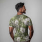 African Leopard Floral Pattern T shirt Safari Moss
