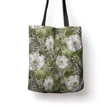 African Leopard Floral Pattern Tote Bag Safari Moss