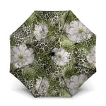 African Leopard Floral Pattern Umbrella Safari Moss