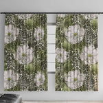 African Leopard Floral Pattern Window Curtain Safari Moss