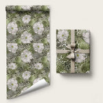 African Leopard Floral Pattern Wrapping Paper Safari Moss