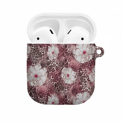 African Leopard Floral Pattern AirPods Case Sunset Mauve