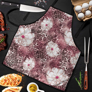 African Leopard Floral Pattern Apron Sunset Mauve
