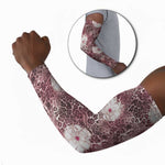 African Leopard Floral Pattern Arm Sleeves Sunset Mauve
