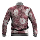 African Leopard Floral Pattern Baseball Jacket Sunset Mauve