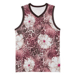 African Leopard Floral Pattern Basketball Jersey Sunset Mauve