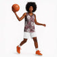 African Leopard Floral Pattern Basketball Jersey Sunset Mauve