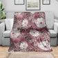 African Leopard Floral Pattern Blanket Sunset Mauve