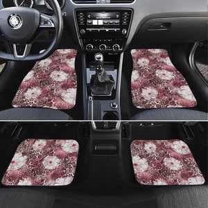 African Leopard Floral Pattern Car Mats Sunset Mauve