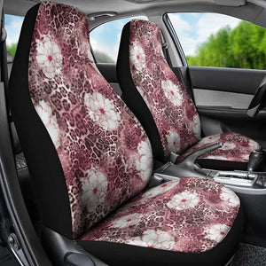 African Leopard Floral Pattern Car Seat Cover Sunset Mauve