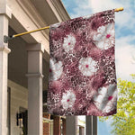African Leopard Floral Pattern Garden Flag Sunset Mauve