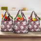 African Leopard Floral Pattern Grocery Bag Sunset Mauve